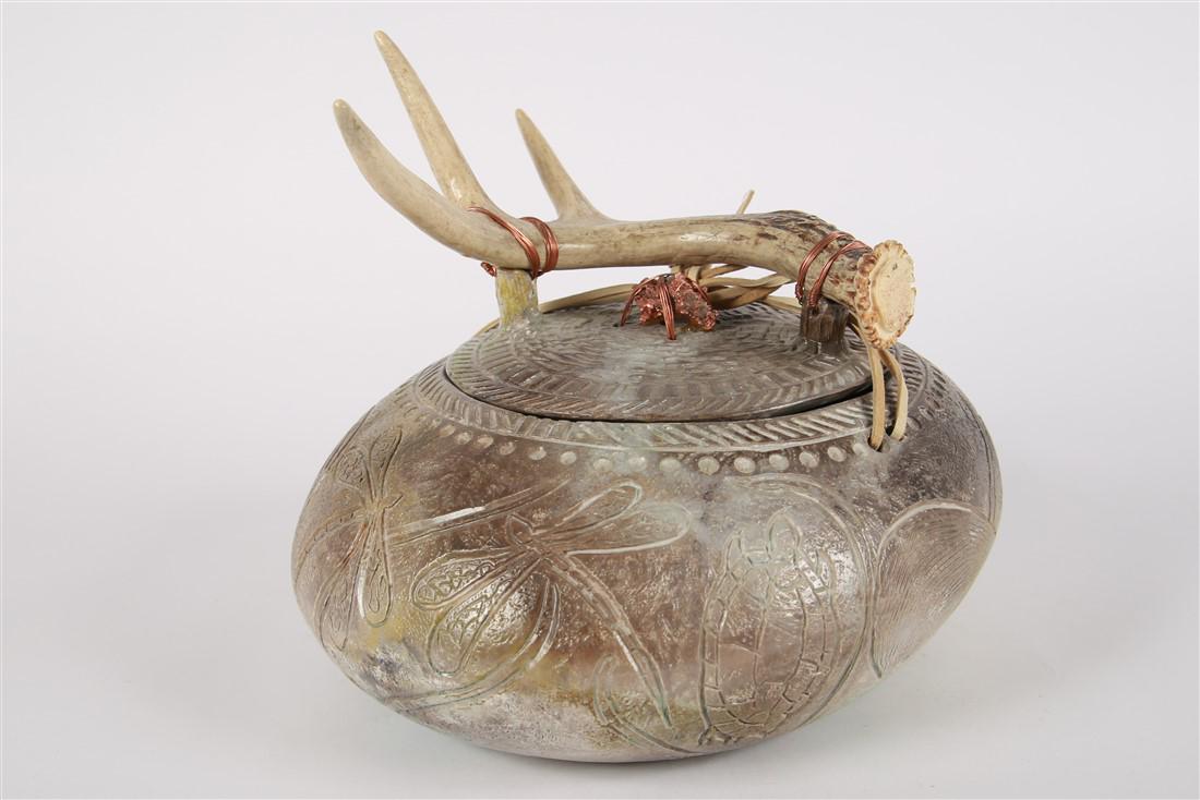 Ed Gray (Jikiwe), Gray Antler Lidded Vessel (1 of 5)