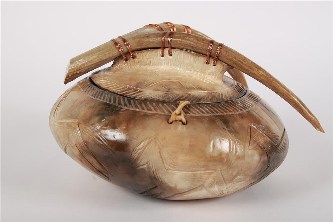 Ed Gray (Jikiwe), Medium Antler Ceramic Vessel (1 of 6)