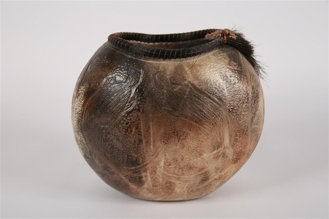 Ed Gray (Jikiwe), Turtle Horsehair Ojibwa Vase (1 of 6)