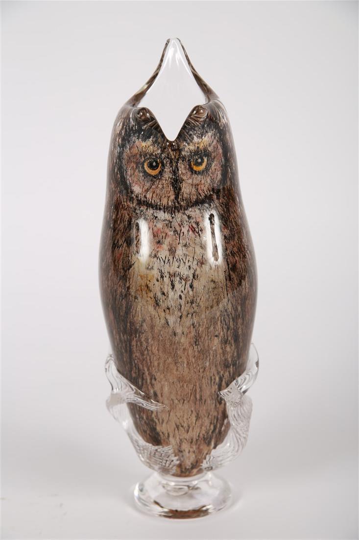 Kelly Sheehan, Reverse-Painted Art Glass Owl (1 of 6)