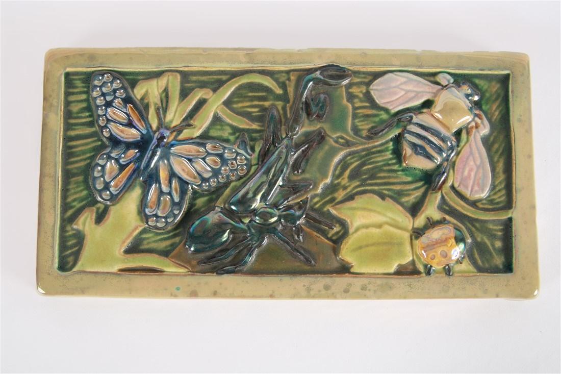 Pewabic, Iridescent Glazed Insect Tile (1 of 5)