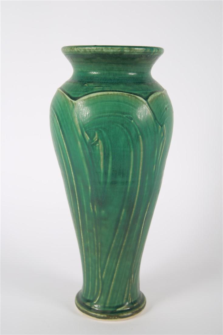 Pewabic, Medium "Classic" Green Vase (1 of 4)