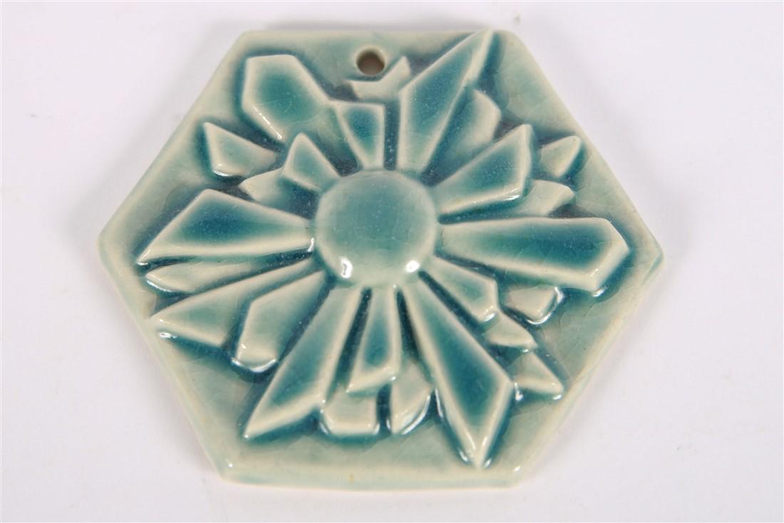 Pewabic, Snowflake Ornament Tile (1 of 2)