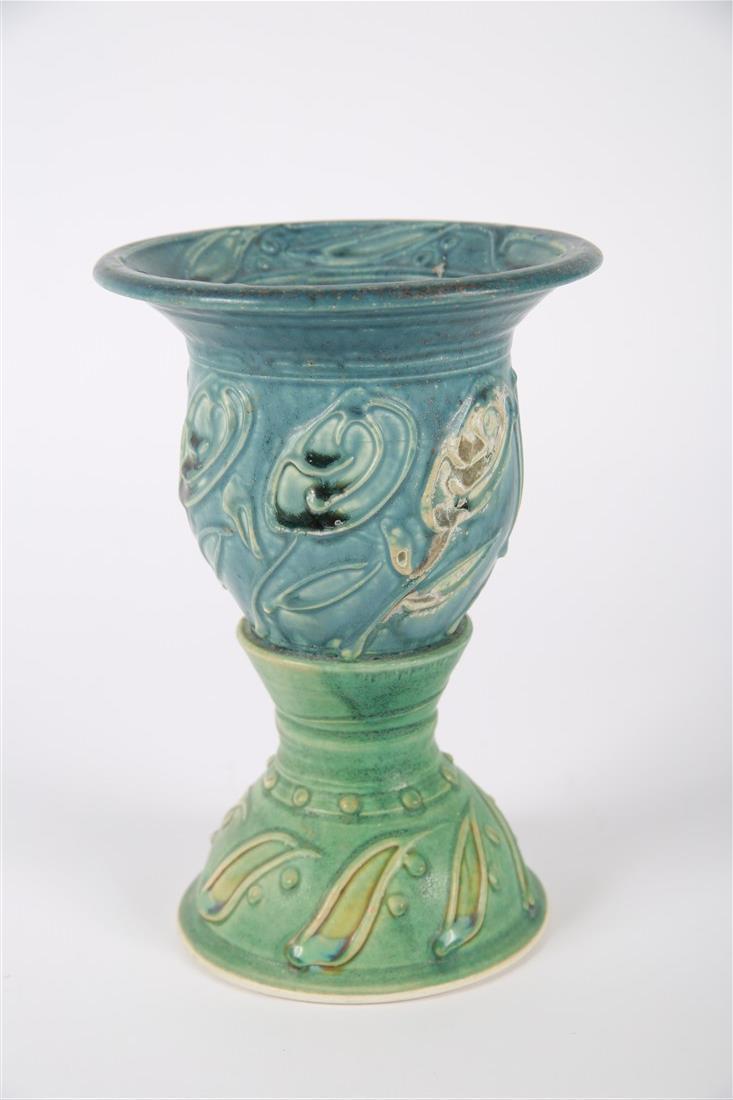 Roger Veal, Tolcarne Pottery, Teal/Blue Urn Vase (1 of 4)