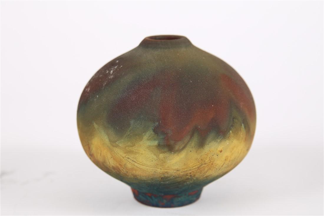 Small Semi-Spherical Raku Vase (1 of 4)