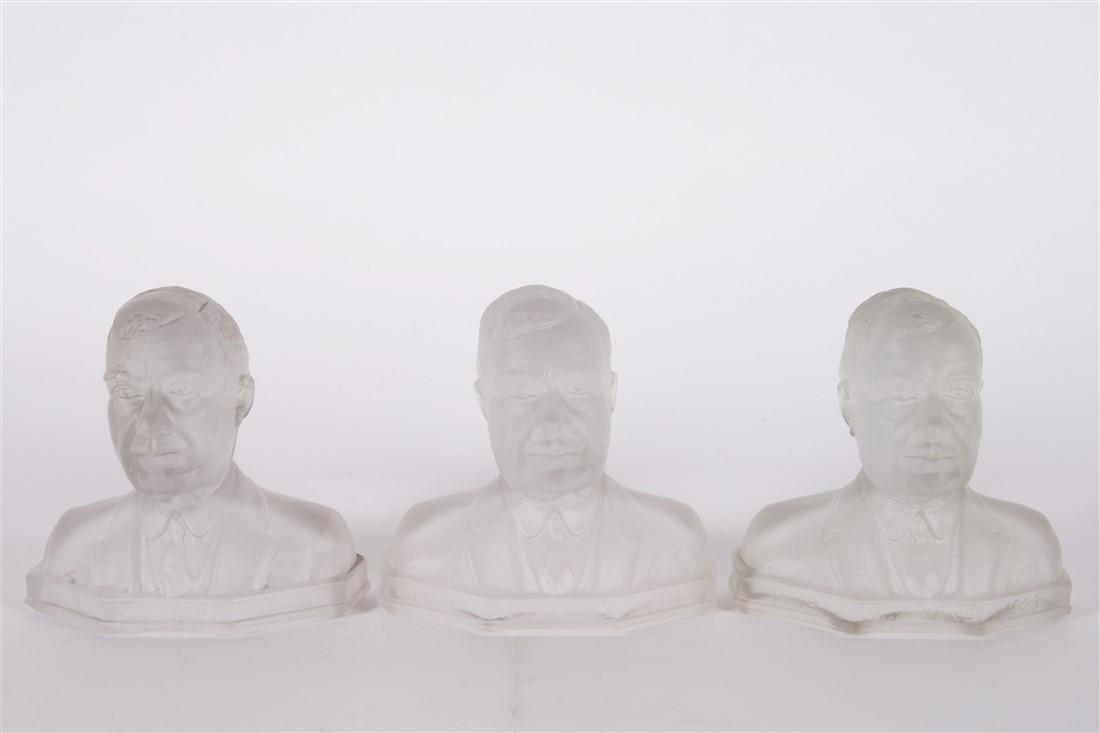 Collection of 3 Michael J. Owens Glass Busts (1 of 4)