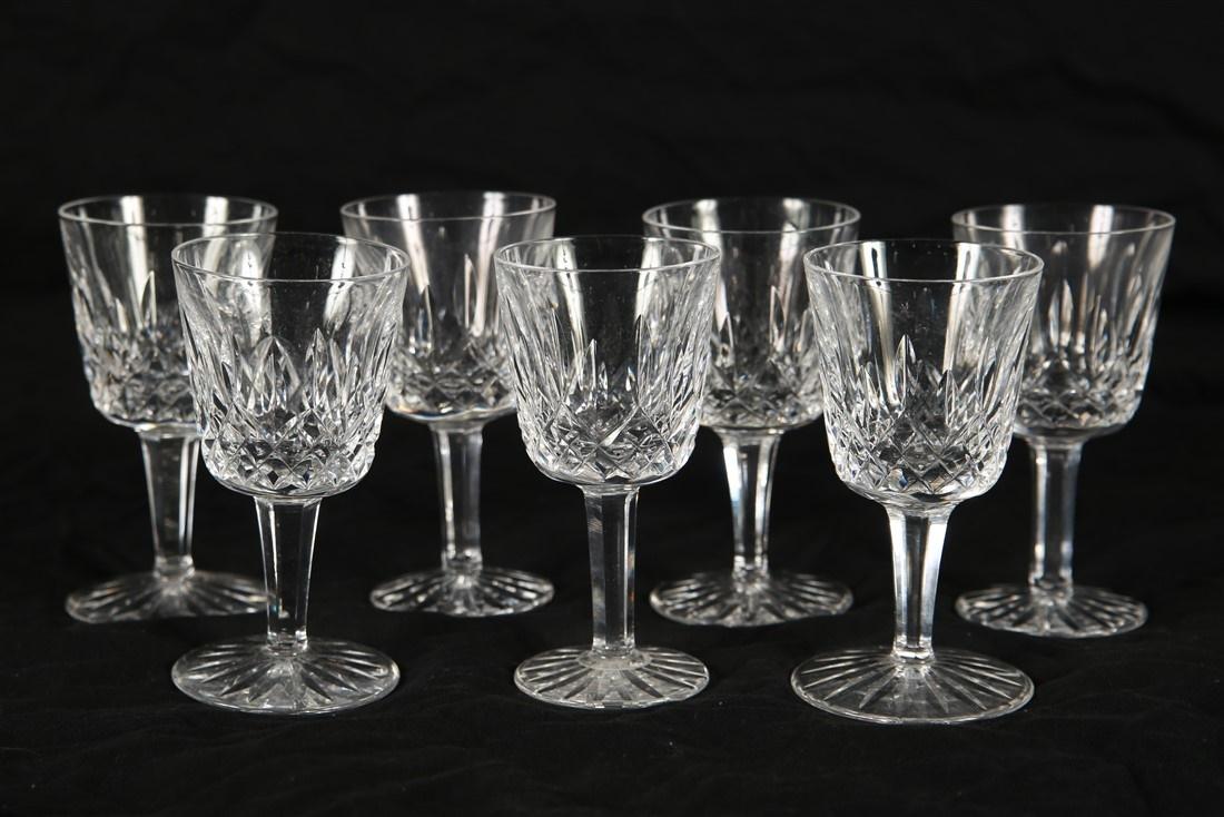 Waterford, Seven "Lismore" Cordial Glasses: Waterford (Irish, established 1783). "Lismore". Crystal. Height: 3 1/2". Collection of seven cordial glasses in the Waterford "Lismore" pattern.