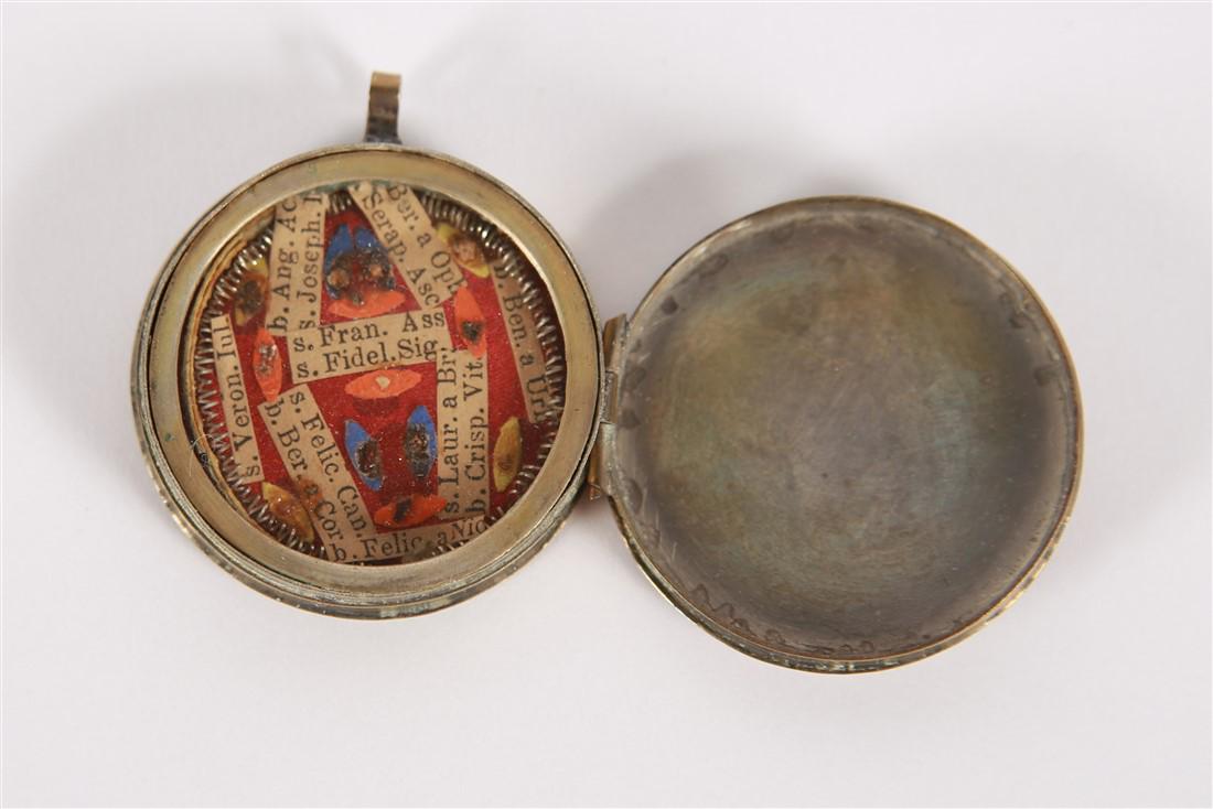 Round Brass Reliquary with 13 Relics (1 of 4)