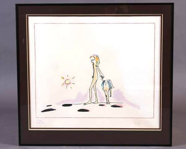 John Lennon (1940-1980), "Watch The Holes, Yoko": John Lennon (American, 1940-1980). "Watch The Holes, Yoko". Lithograph, 18 1/2" x 22". Signed and numbered "200/300" lower left. Condition: Appears fine.