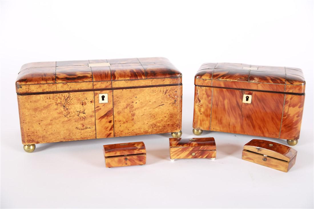 Assortment of Five Tortoise Shell Boxes (1 of 10)
