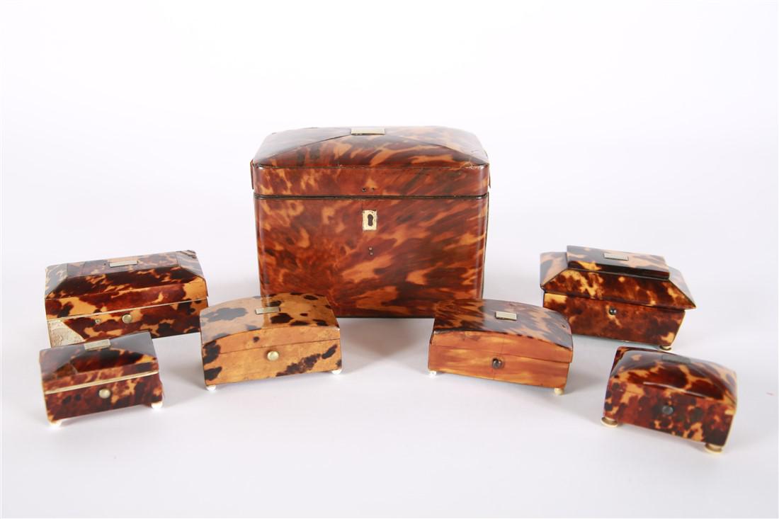 Collection of Seven Tortoise Shell Boxes (1 of 8)