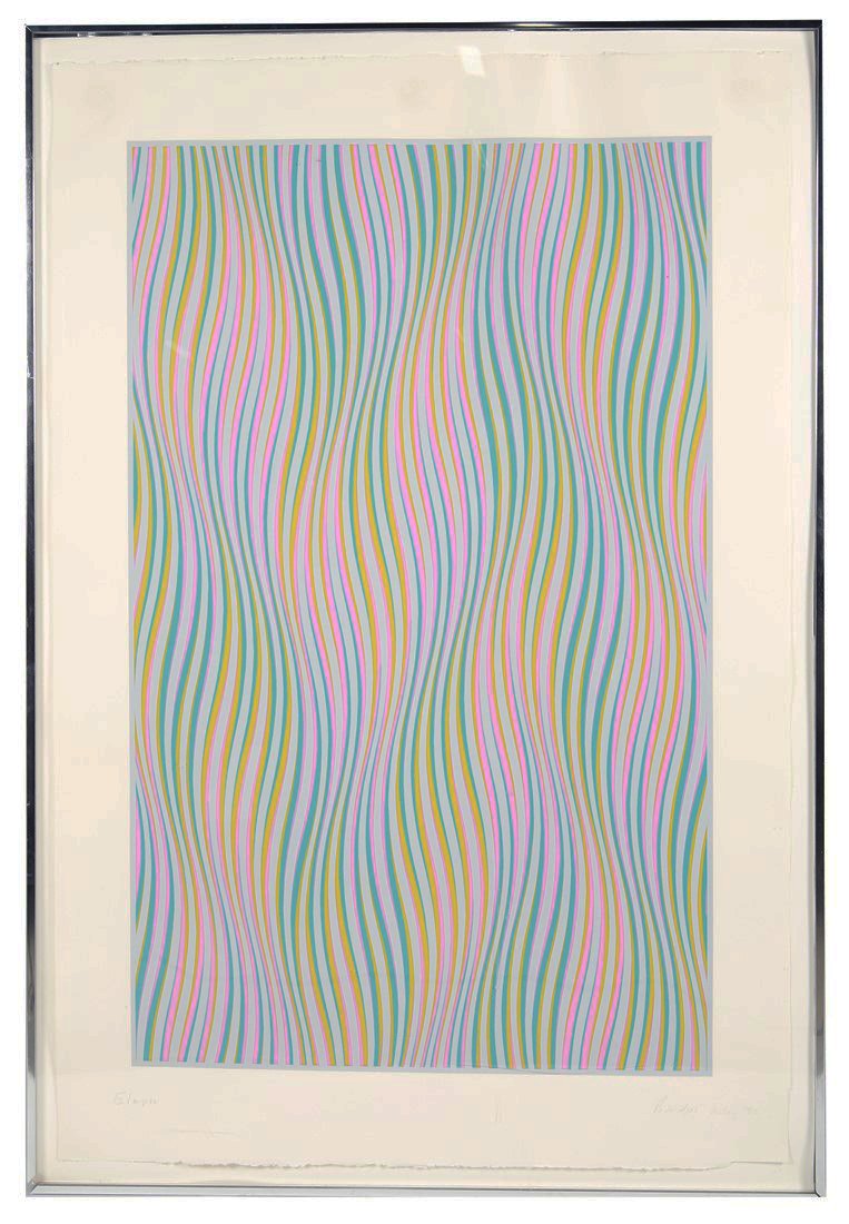 Bridget Riley (English), "Elapse" Silkscreen (1 of 5)