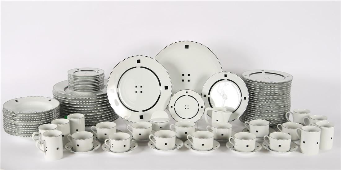 Swid Powell, 97 Piece "Tuxedo" Set of China (1 of 7)