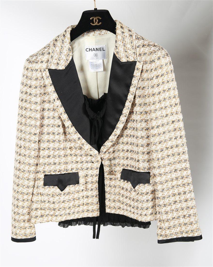 Chanel, Tweed Blazer with Black Tank Top (1 of 10)