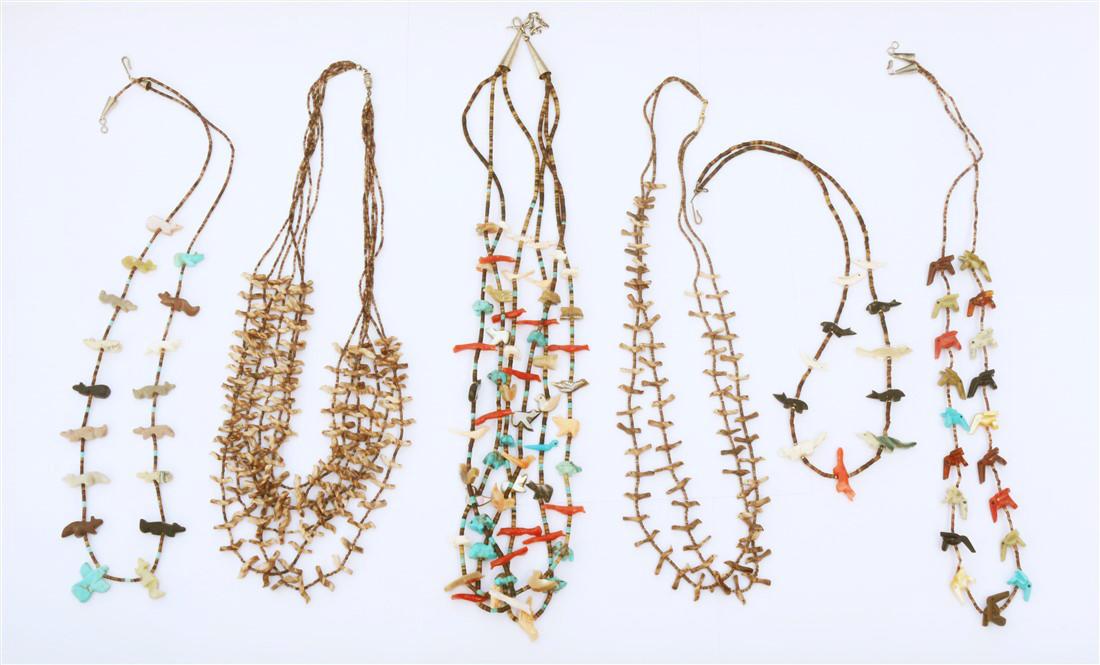 Collection of Six Zuni Fetish Necklaces (1 of 8)