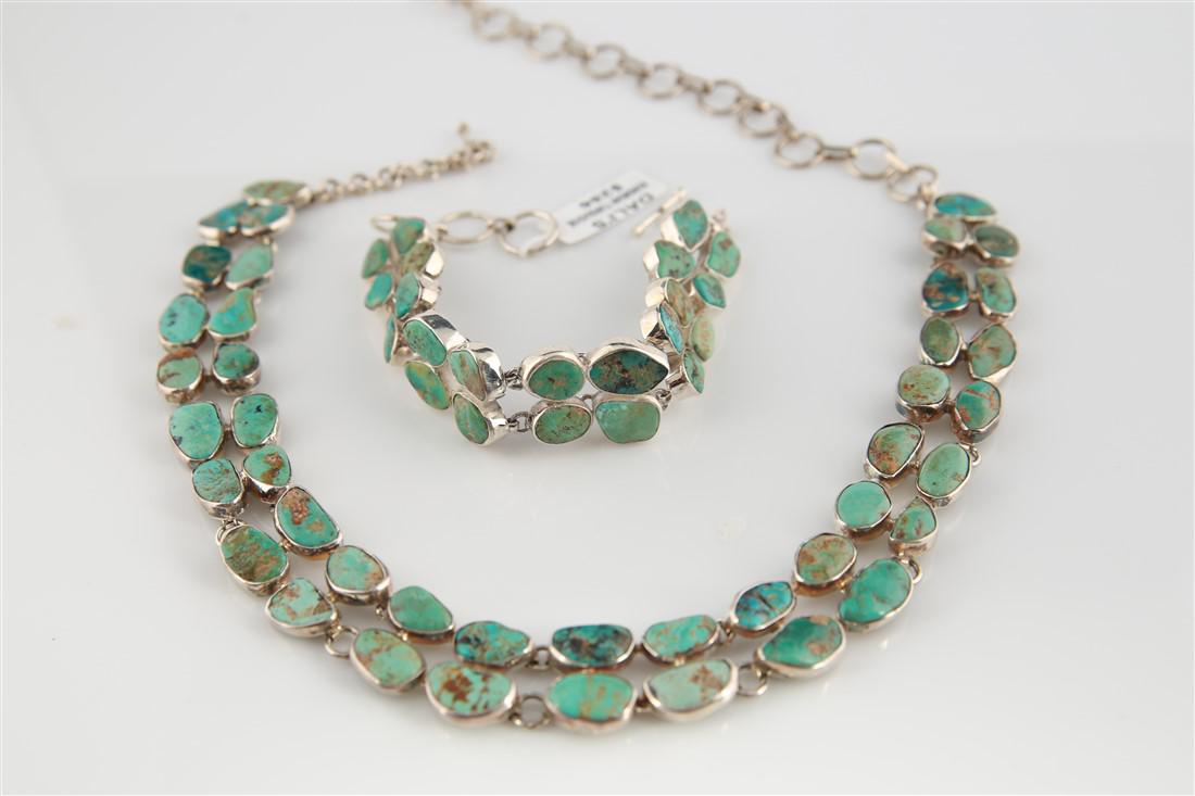 Dali, Kingman Turquoise Necklace and Bracelet (1 of 5)