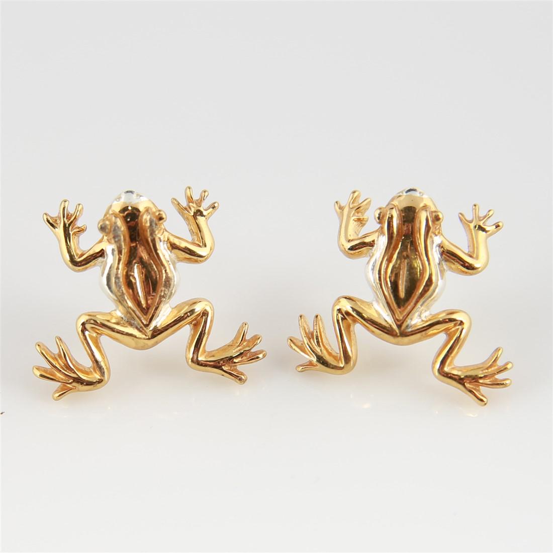 Sergio Bustamante, Sterling Vermeil Frog Earrings (1 of 5)