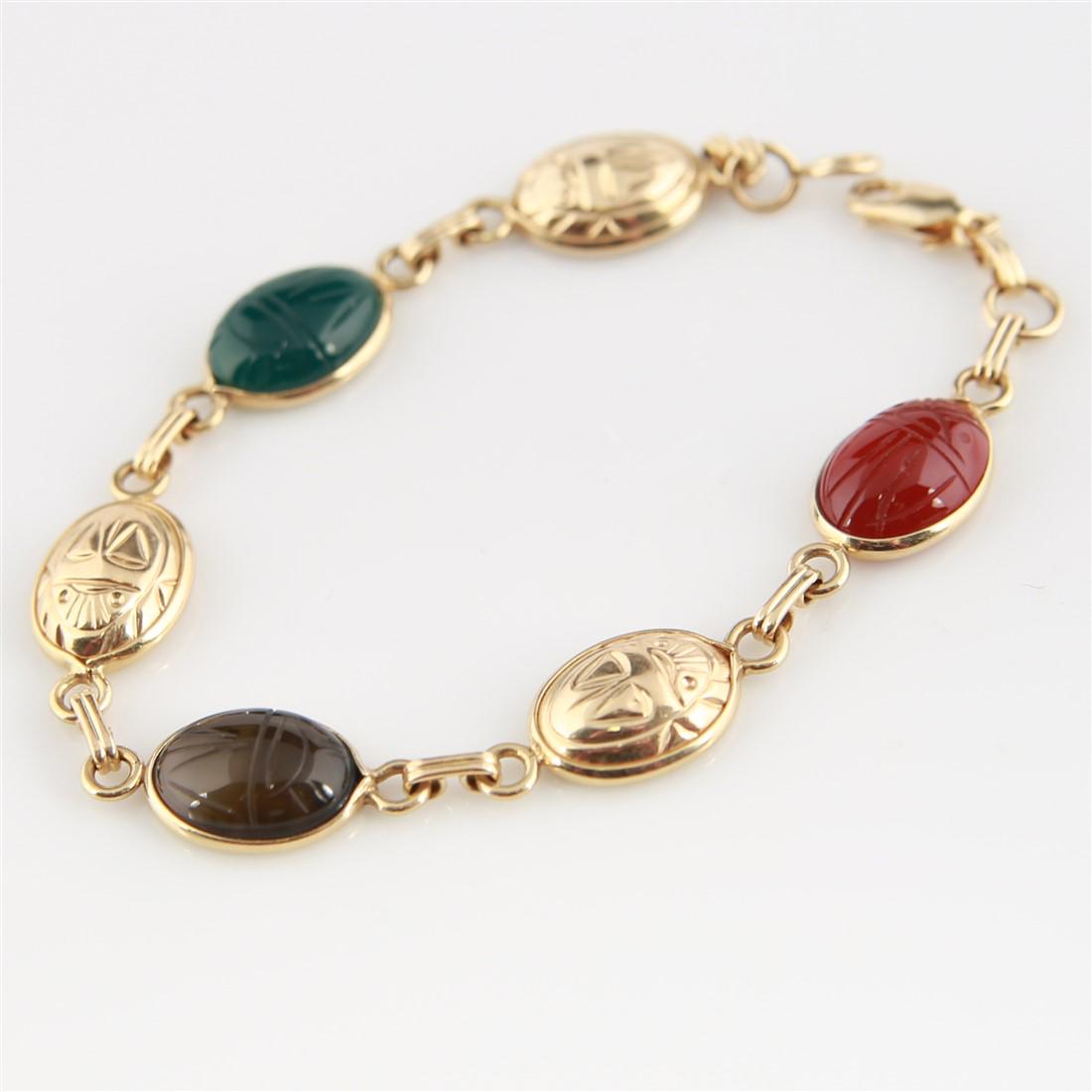 Carla Corp, 14k Gemstone Beetle Bracelet (1 of 3)