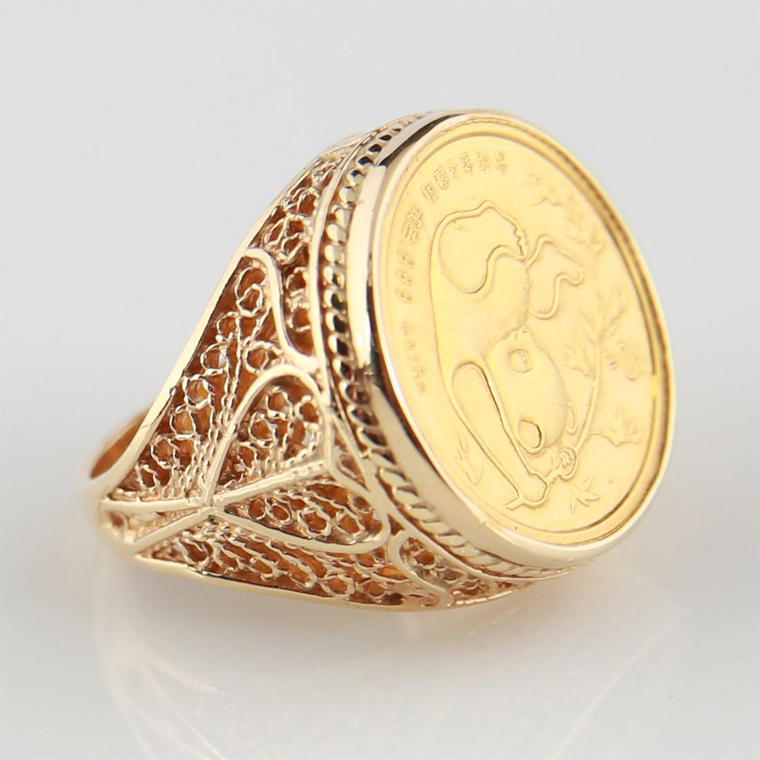 Lady's 14k Gold Japanese 10 Yuan Coin Ring (1 of 6)