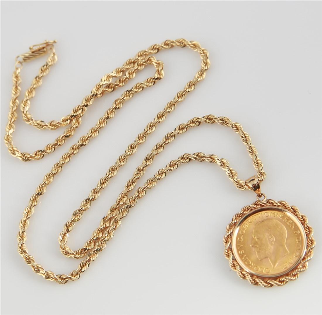 1931 King George V Gold Sovereign Coin Necklace (1 of 3)