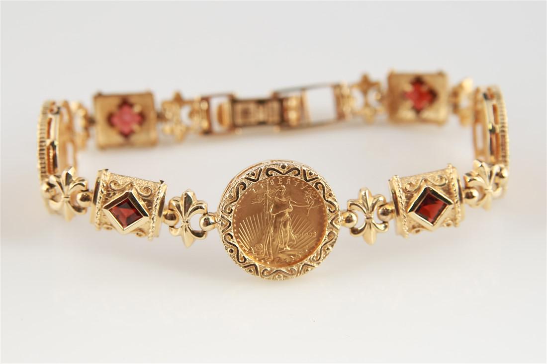 14k 5 Dollar Gold American Eagle Coin Bracelet (1 of 3)