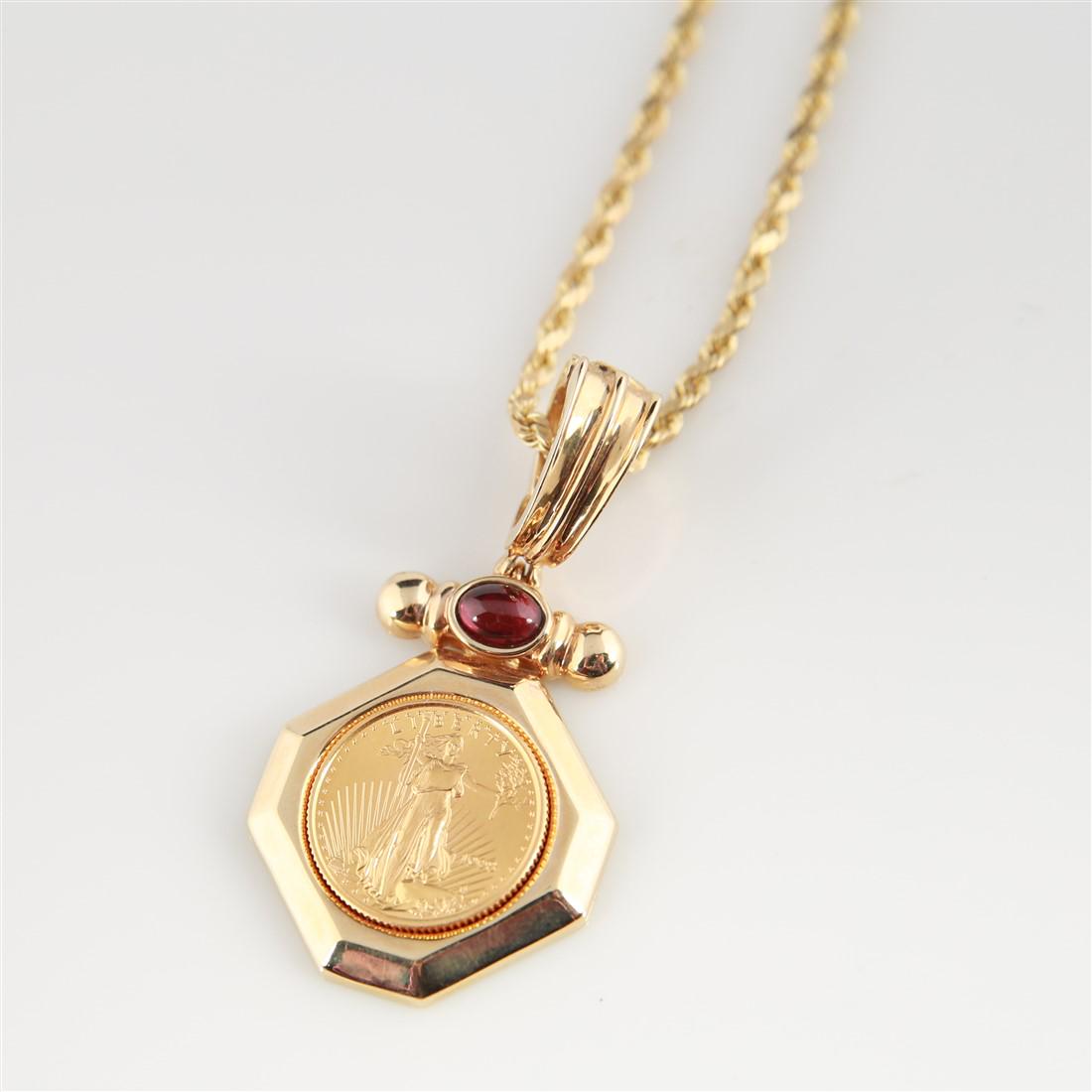 14k 5 Dollar Gold American Eagle Coin Necklace (1 of 3)