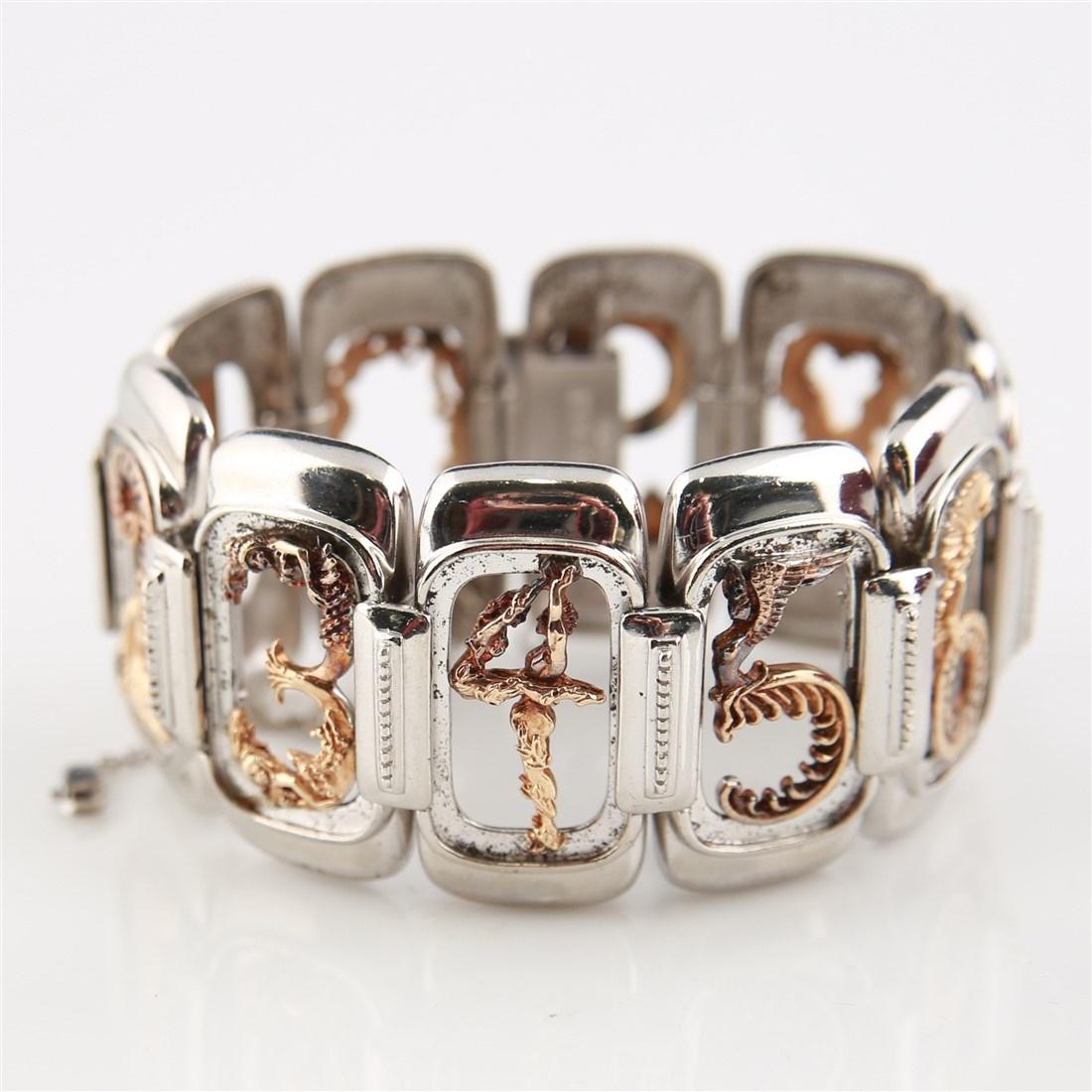 Erte, Sterling and 14k Numbers Bracelet (1 of 5)