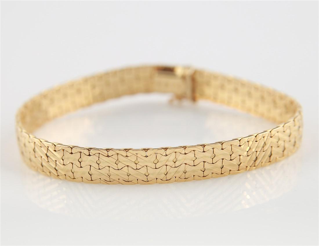 Textured 14k Gold Italian Link Bracelet (1 of 2)