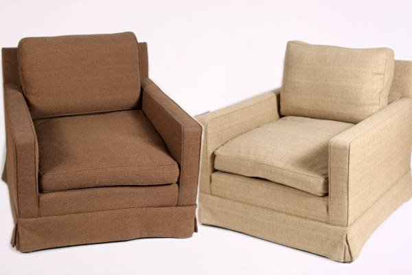 Pair Edward Wormley Tuxedo Chairs Made by Dunbar: Pair Edward Wormley Tuxedo chairs. American, 20th century. Made by Dunbar.