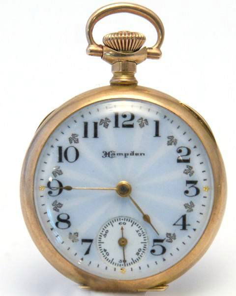 hampden pocket watch 14k