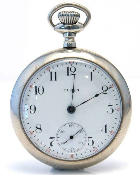 Elgin Watch Co. Silveriod Pocket Watch: Elgin Watch Company silveriod pocket watch. Diameter 2 1/4".