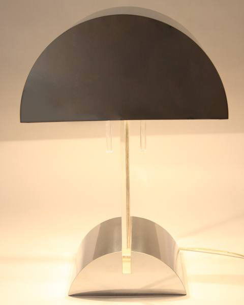Table Lamp Designed by George Kovacs, C. 1970: Mid-century chrome and acrylic table lamp. Circa 1970. Designed by George Kovacs. Height 23 1/2".