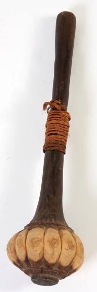 Ula Throwing Club, Fiji, Probably 20th C.: Carved wood Ula style throwing club. Fiji, probably 20th century. Made for tourist trade, root ball is not sufficiently large or gnarled. Length 19", diameter 5".