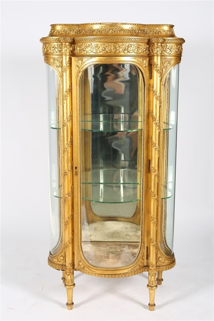 Louis XV Style French Gilt Tall Vitrine (1 of 5)