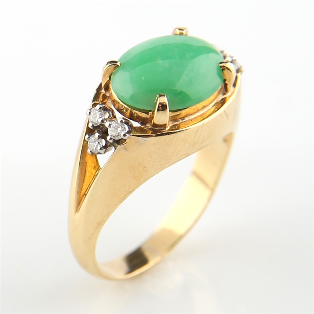 Gump's, 18k Yellow Gold Brazil Jadeite Ring (1 of 3)