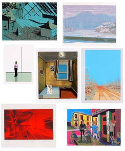 Leipzig Portfolio, Including Seven Silk Screens: The Leipzig Portfolio. Including seven silk screens. David Schnell "Baumschule", Tim Eitel "Assistenin", Peter Busch "Odental", Christopher Ruckhaberle "Still Post", Matthias Weischer Untitled, Martin