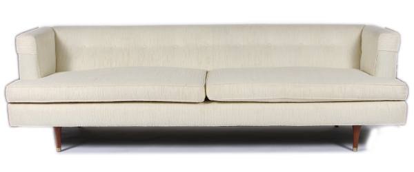 Mid-Century Sofa, Edward Wormley for Dunbar: Mid-century upholstered sofa designed by Edward Wormley for Dunbar. American, 20th century. Length 94".