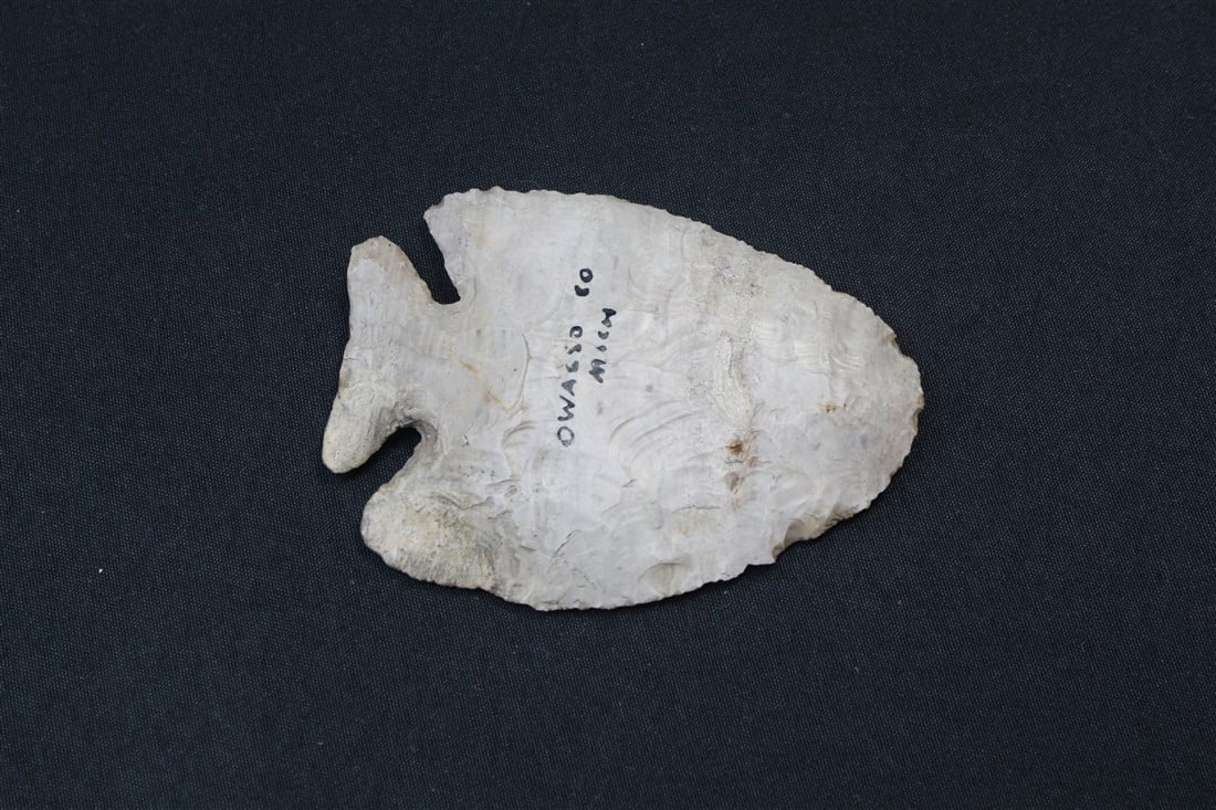 Thebes: 4 3/4" x 3 1/2". Owosso County, Michigan. Restored ear and shoulder.