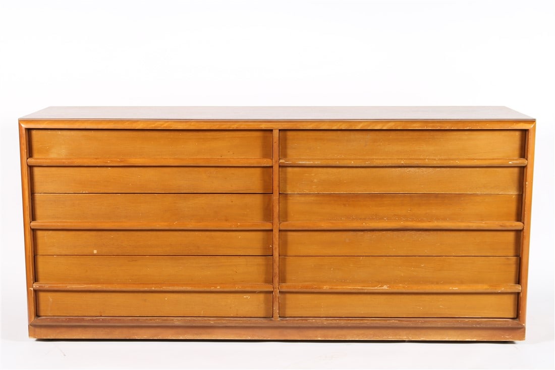 Robsjohn-Gibbings for Widdicomb, Dresser: T.H. Robsjohn-Gibbings (English, 1905-1976). Walnut. Designed for Widdicomb. Height: 31 1/4", Length: 68 1/4", Depth: 20 1/2". Six-drawer dresser designed by T.H. Robsjohn-Gibbings for Widdicomb. Draw