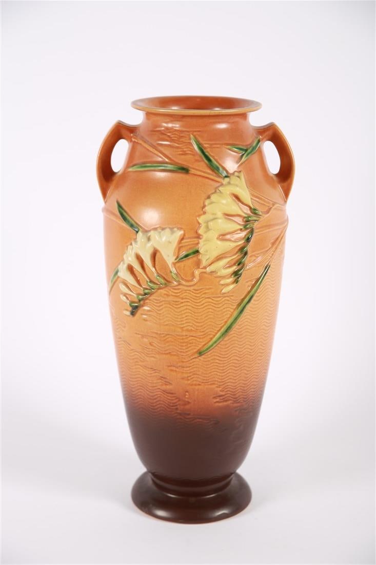 Roseville, Tangerine Freesia Floor Vase (1 of 4)