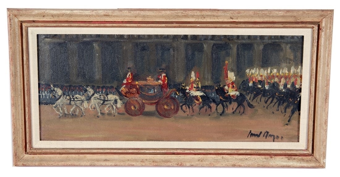 Oil on Board Royal Procession Painting (1 of 6)