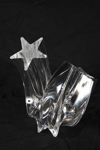 Steuben, "Star Stream" Figurine: Steuben Glass Works (American, established 1903). "Star Stream". Crystal. Designed by Neil Cohen, 1988. Design: 8567. Height: 5 1/2", Length: 5 1/4", Depth: 3". "Star Stream" crystal figurine