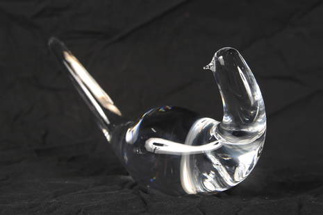 Steuben, "Wild Dove" Figurine: Steuben Glass Works (American, established 1903). "Wild Dove". Crystal. Designed by Bernard X. Wolff, 1981. Design: 8426. Height: 4 5/8", Length: 9 1/4", Depth: 3". Crystal wild dove figurine. Etched