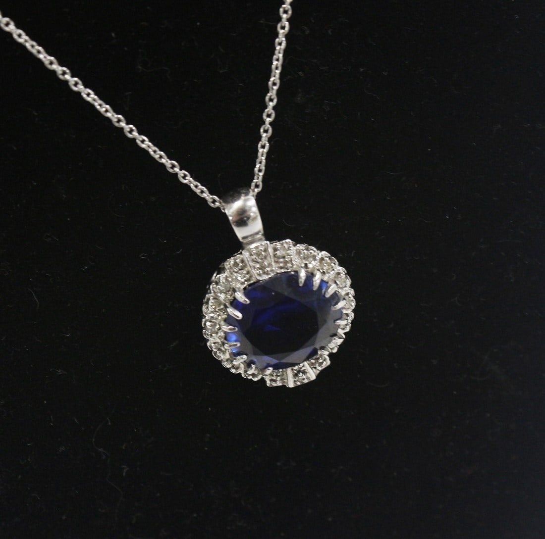 Platinum, Diamond, and Gemstone Necklace (1 of 3)