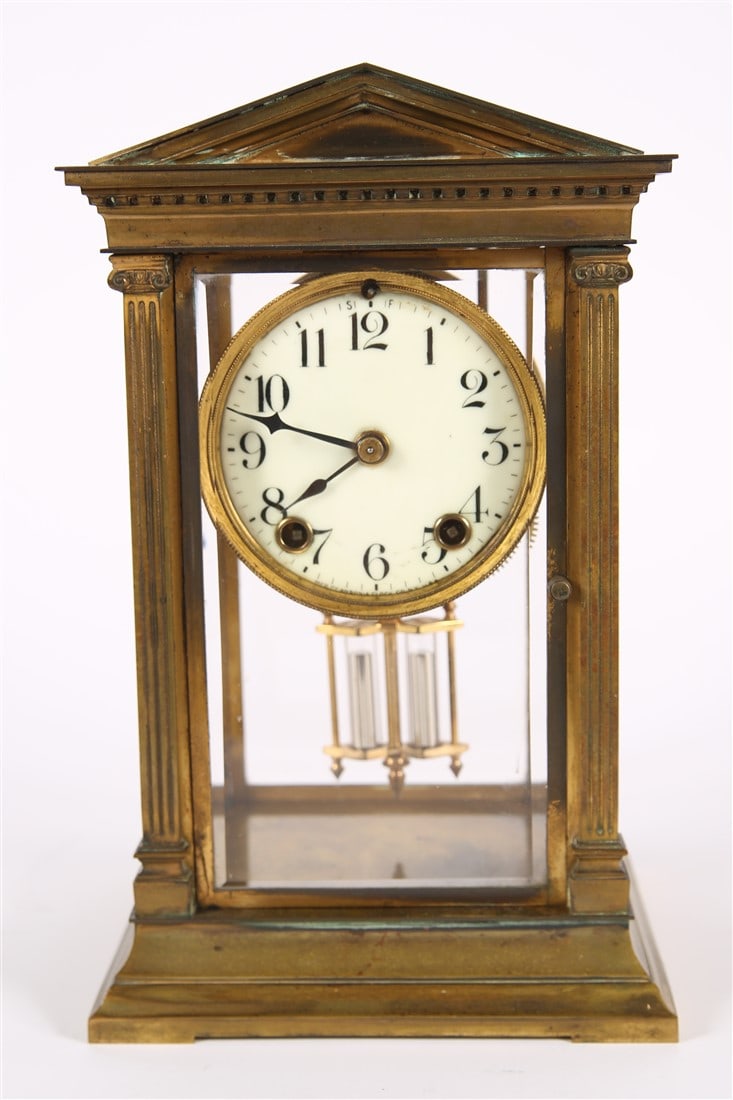 Ansonia Clock Co., Brass Mantel Clock (1 of 4)
