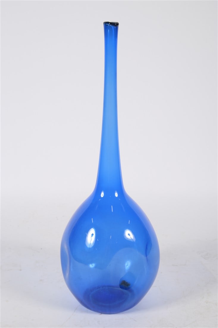 Attributed to Wayne Husted, Blue Dimpled Vase (1 of 3)