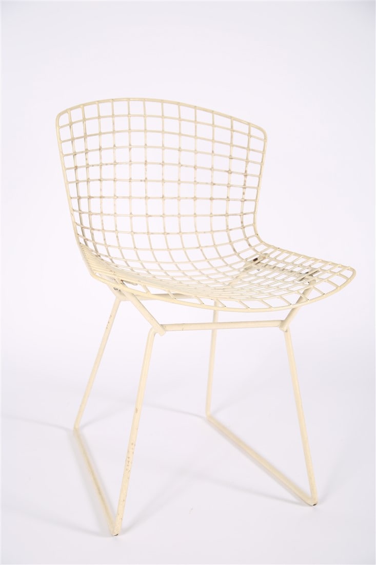 Harry Bertoia for Knoll, White Wire Side Chair (1 of 4)
