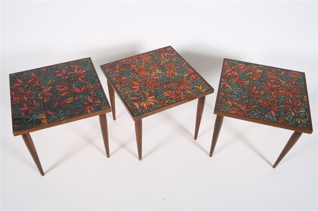 Georges Briard, Set of Three Foil Stacking Tables (1 of 10)