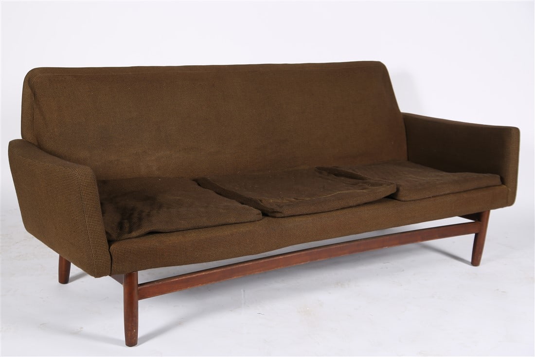Brown Mid-Century Upholstered Sofa (1 of 8)