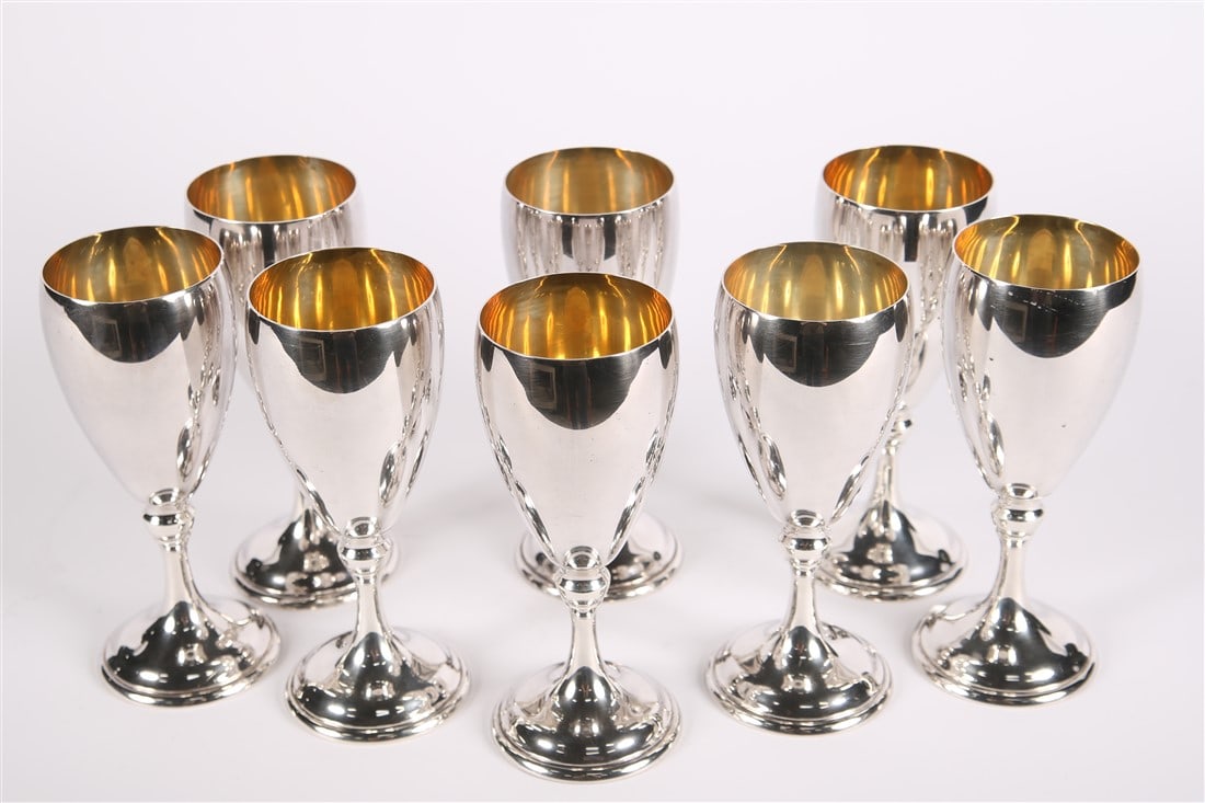 Manchester Silver Co., Eight Sterling Goblets (1 of 4)